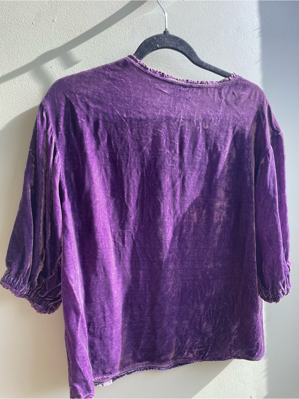 Sundance Purple Velvet Embroidered Alarie Women’s Top Boho Size Medium - Picture 16 of 16